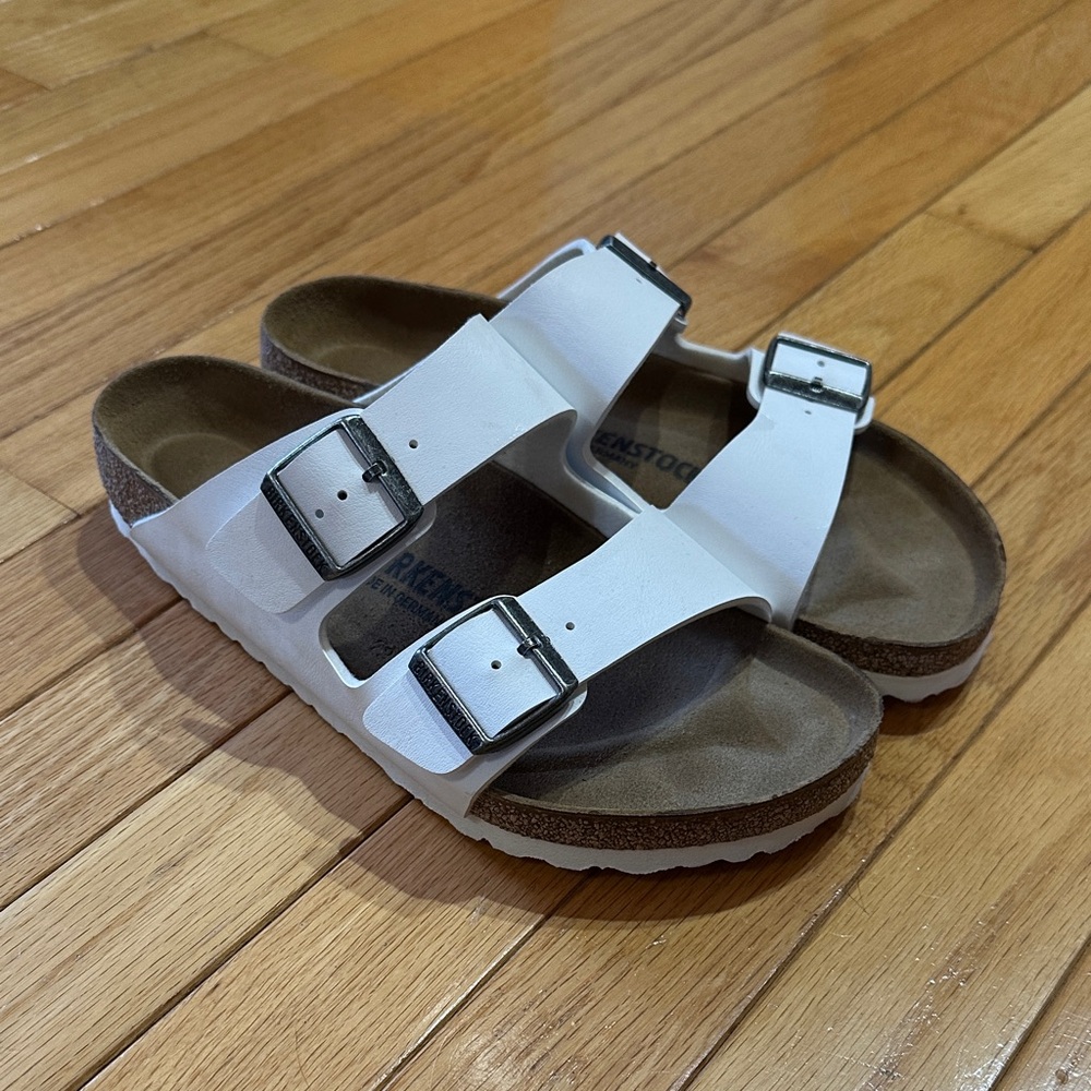 Birkenstock Arizona White Sandals, L9 M7